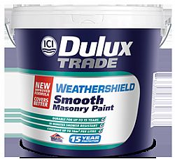 DULUX TRADE WEATHERSHIELD SMOOTH MASONRY PAINT 9LT