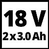 ΣΕΤ ΤΑΧΥΦΟΡΤΙΣΤΗΣ & 2 ΜΠΑΤΑΡΙΕΣ ΛΙΘΙΟΥ 18V 3,0AΗ - EINHELL