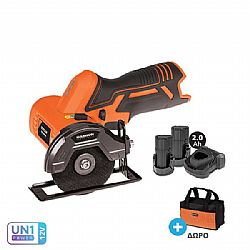 ΓΩΝΙΑΚΟΣ ΤΡΟΧΟΣ MINI 12V Ø76mm 2x2.0Ah U87012-22S KRAUSMANN 70728