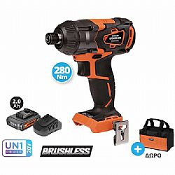 ΠΑΛΜΙΚΟ ΚΑΤΣΑΒΙΔI BL 3 ΤΑΧΥΤΗΤΩΝ 20V 280/215/173Nm 1x2.0Ah U73020-12SB KRAUSMANN 68803
