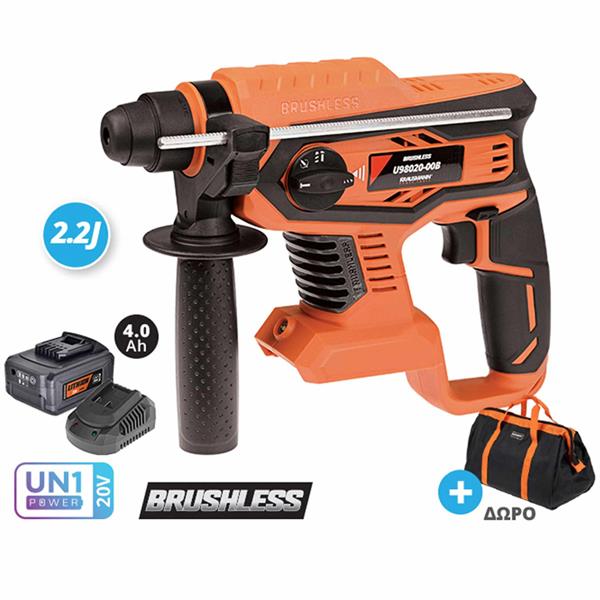 ΠΙΣΤΟΛΕΤΟ ΠΕΡΙΣΤΡΟΦΙΚΟ ΣΚΑΠΤΙΚΟ 20V 2.2J 1x4.0Ah SDS-PLUS BL U98020-14SB KRAUSMANN