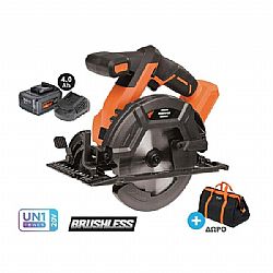 ΔΙΣΚΟΠΡΙΟΝΟ ΜΠΑΤΑΡΙΑΣ BL 20V 5000rpm Φ165mm BRUSHLESS 1x4.0Ah U64020-14SB KRAUSMANN