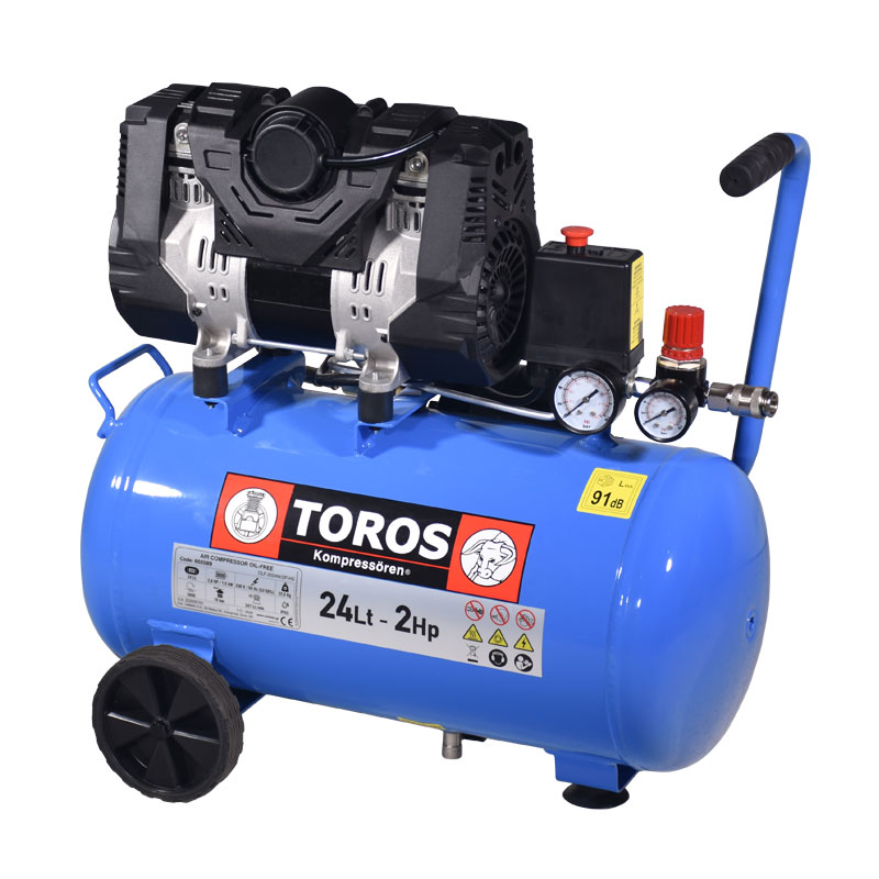 ΑΕΡΟΣΥΜΠΙΕΣΤΗΣ OILFREE ΧΑΜΗΛΟΥ ΘΟΡΥΒΟΥ 24LT/2,0HP 10 BAR TOROS 602089
